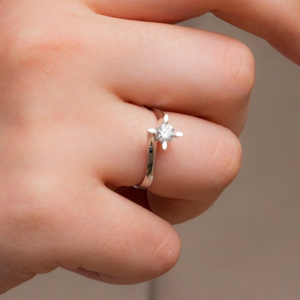 Venta 0,40 Karat 14K Tektaş Pırlanta Yüzük - 2