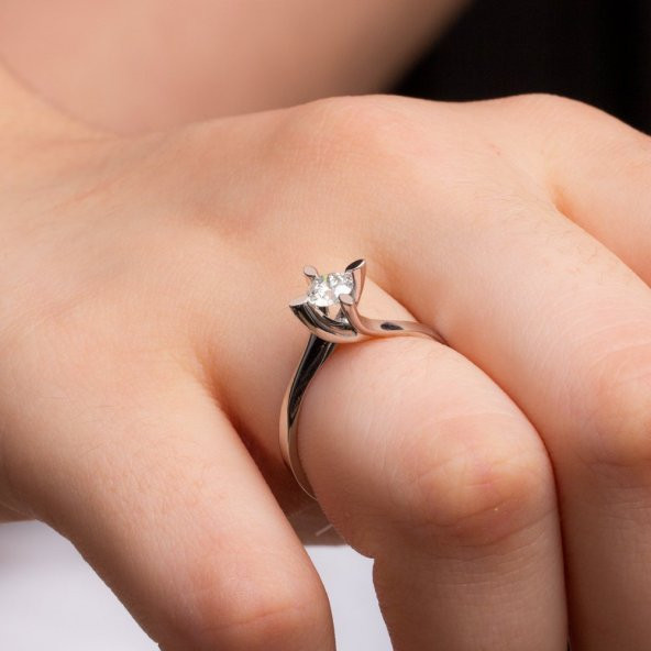 Venta 0,40 Karat 14K Tektaş Pırlanta Yüzük - 3