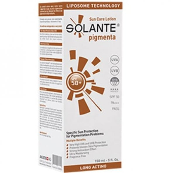 Solante Pigmenta Koyu Lekelere Karşı Güneş Losyonu Spf 50+ 150 ml