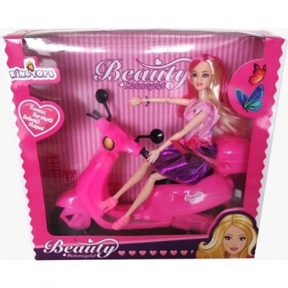 King Toys Beauty Motorcycle Oyuncak Bebekli Moped