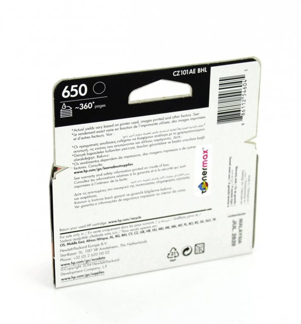 HP Deskjet 1515 Kartuş / Hp 650 CZ101A Kartuş - Orjinal Siyah - 8