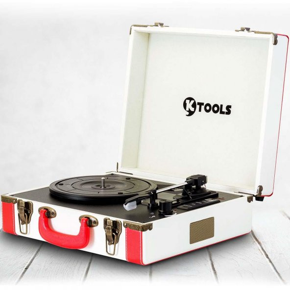 Ktools Prime K212 Bluetooth Nostaljik Retro Çanta Pikap Beyaz - 4