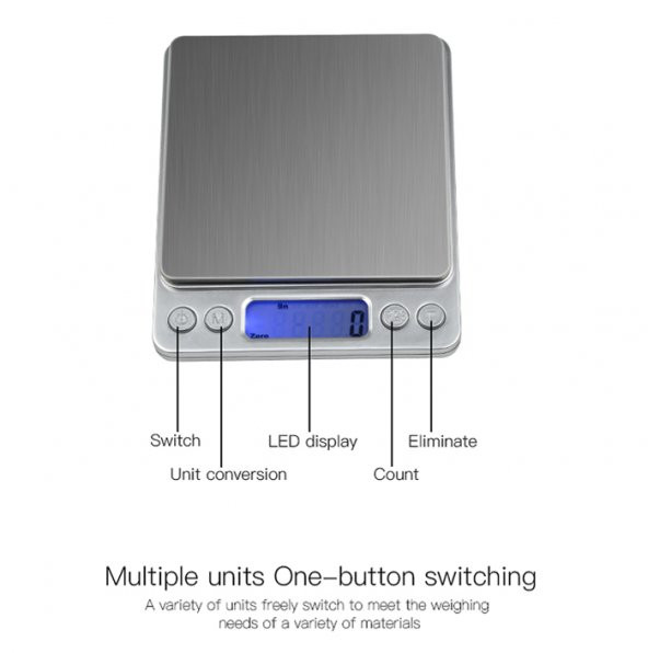 Hassas Kare Terazi, Dijital Terazi, 500gr/0,1gr Tart - 2