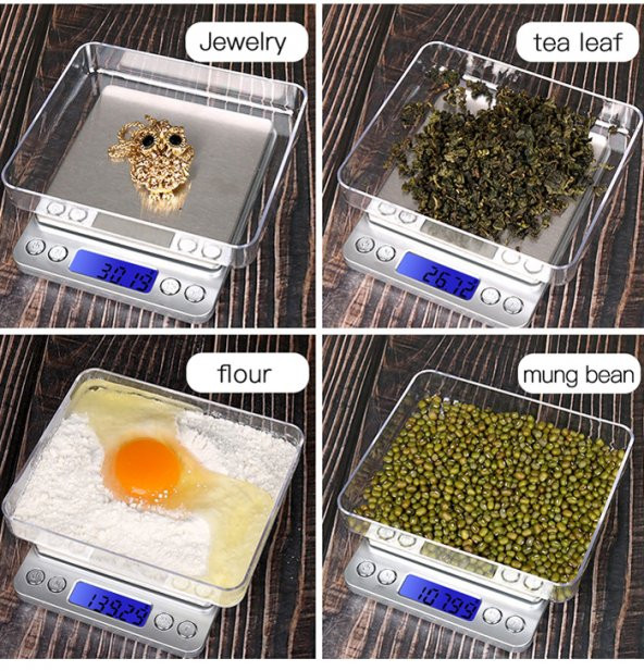 Hassas Kare Terazi, Dijital Terazi, 500gr/0,1gr Tart - 3