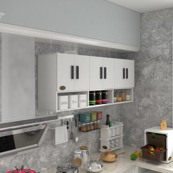 Kenzlife hazır mutfak liberato byz 060*150*32 mutfak banyo dolabı kapaklı raflı