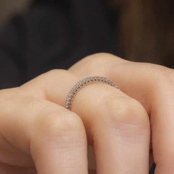 Venta 0,19 Karat 14K Pırlanta Yarımtur Yüzük - 2