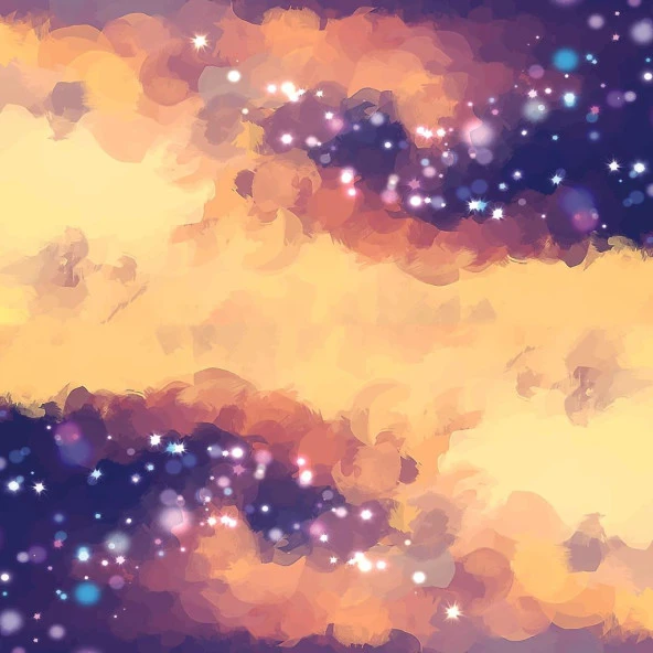 Baskılı Fon Perde Işıltılı Mavi Fırça Darbe Deseni - 6