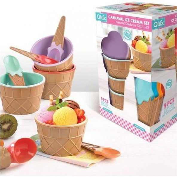 Qlux Carnaval Ice Cream Set Karnaval Dondurma Seti 9 Parça - 1