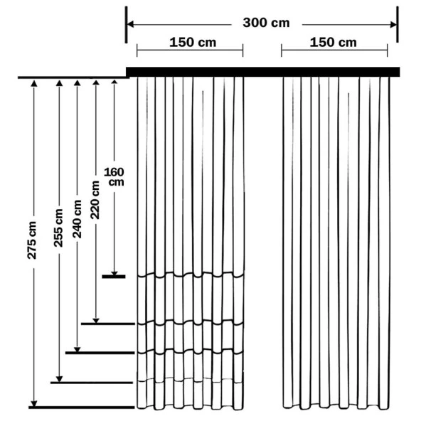 Baskılı Fon Perde Beyaz Zeminli Çeşitli Tropik Yaprak Desenli - 7