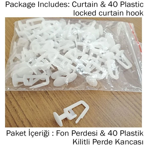 Baskılı Fon Perde Beyaz Zeminli Çeşitli Tropik Yaprak Desenli - 8