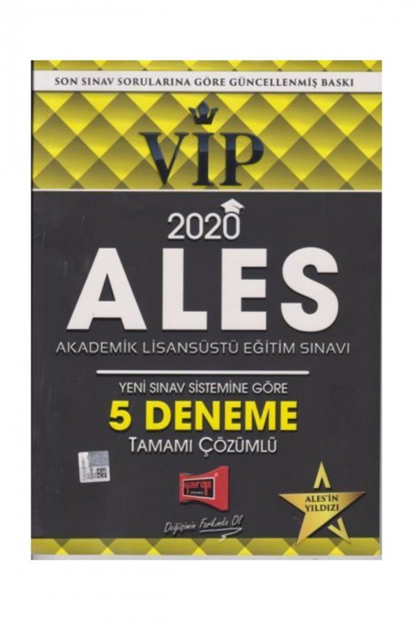 Yargı Yayınları 2020 ALES VIP Yeni Sınav Sistemine Göre Tamamı Çözümlü 5 Deneme