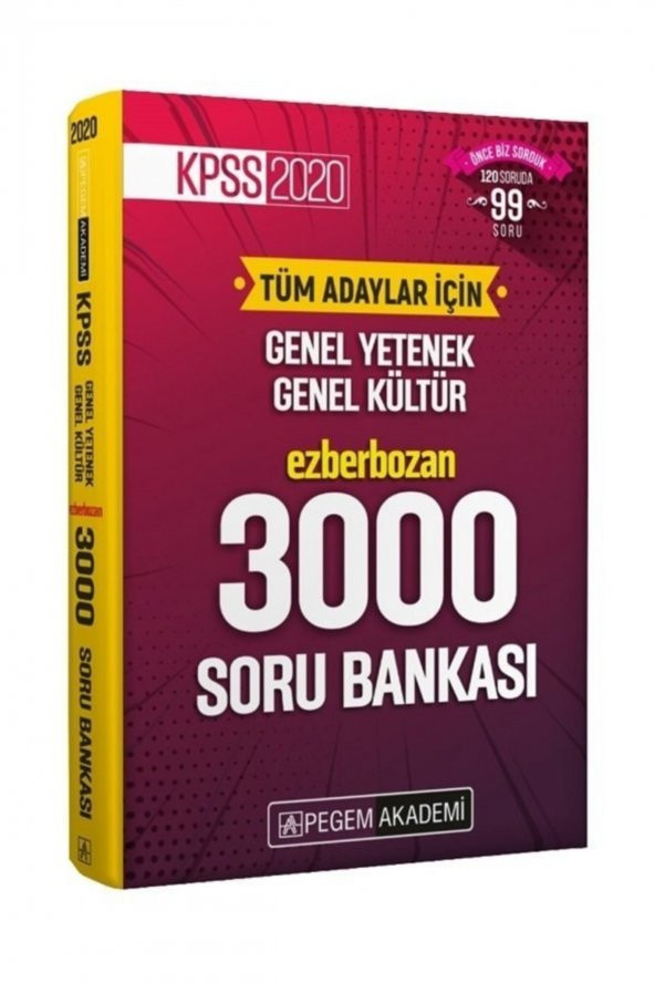 2020 KPSS Genel Yetenek Genel Kültür Ezberbozan 3000 Soru Bankası