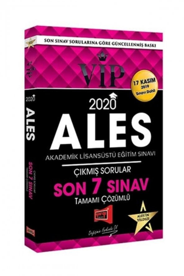 2020 ALES VIP Tamamı Çözümlü Son 7 Sınav Çıkmış Sorular – 17 Kasım 2019 Sınavı Dahil