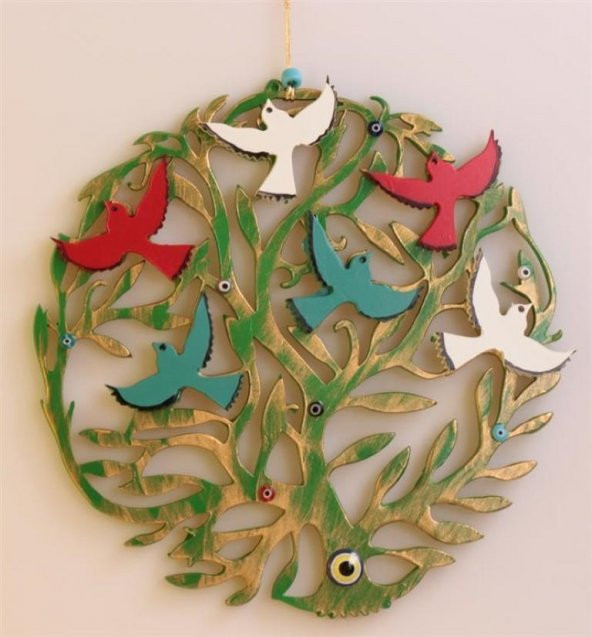 MISS GAYA Kuşlu Ağaç Nazarlık-Yeşil