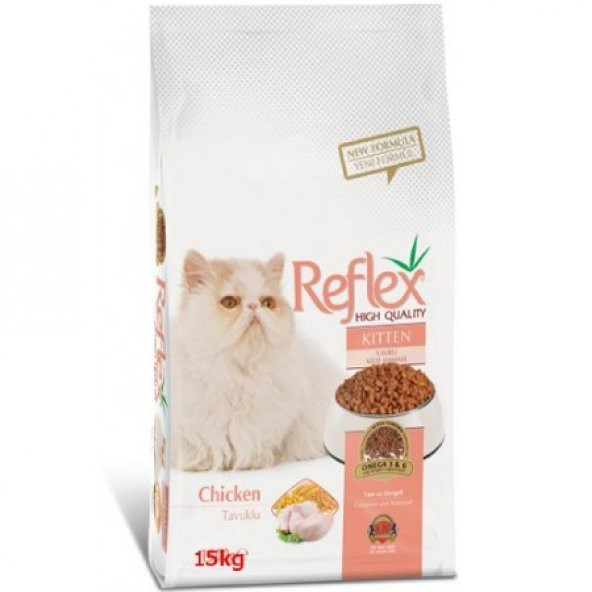 Yavru Kediler için Tavuk Etli Reflex Mama 15 Kg