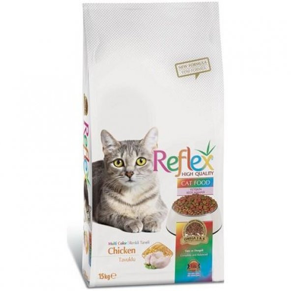 Reflex Renkli Taneli Tavuk Etli Yetişkin Kedi Maması 15 Kg