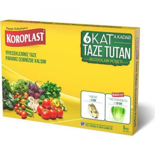 Koroplast Taze Tutan Buzdolabı Poşeti 5 Adet - 1