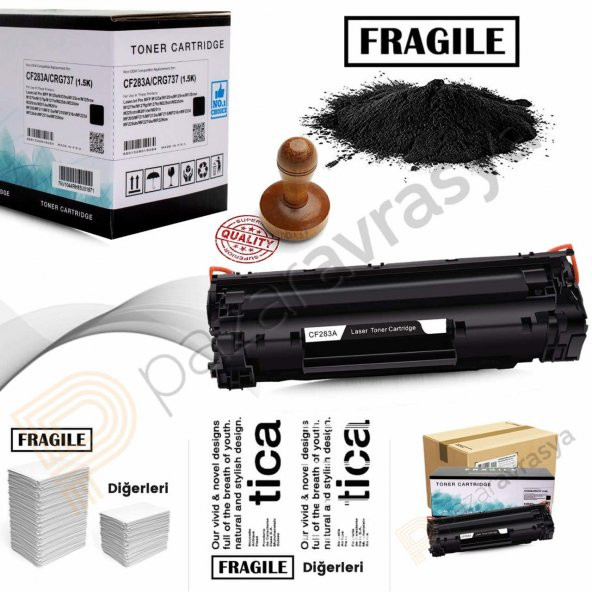 Fragile HP LaserJet M125a/M125nw CF283A Muadil Toner - 2