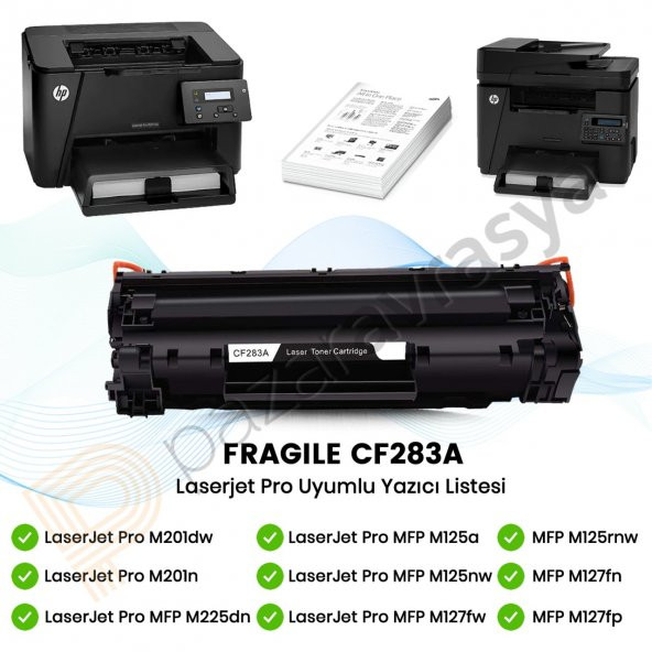 Fragile HP LaserJet M125a/M125nw CF283A Muadil Toner - 3