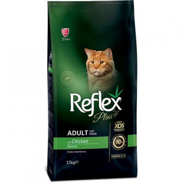 Yetişkin Kediler için Tavuk Etli Mama 15 Kg Reflex Plus