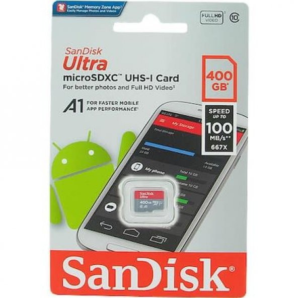 Sandisk 400gb Micro sd Hafıza Kartı 100MB/s SDSQUAR-400G-GN6MA