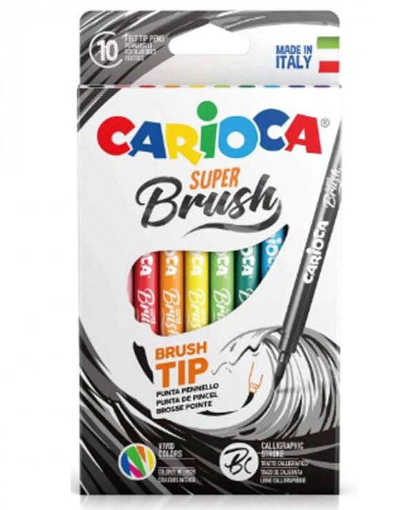 Carioca Süper Brush Fırça Uçlu Keçeli Kalem 10 Renk