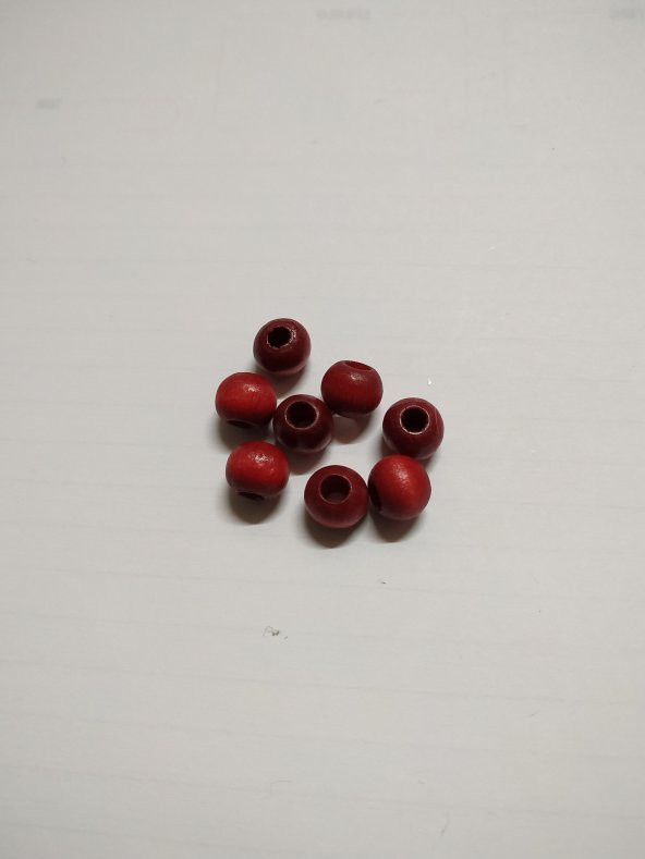 Ahşap Boncuk 6 mm 80 gr (720 Adet) Kırmızı