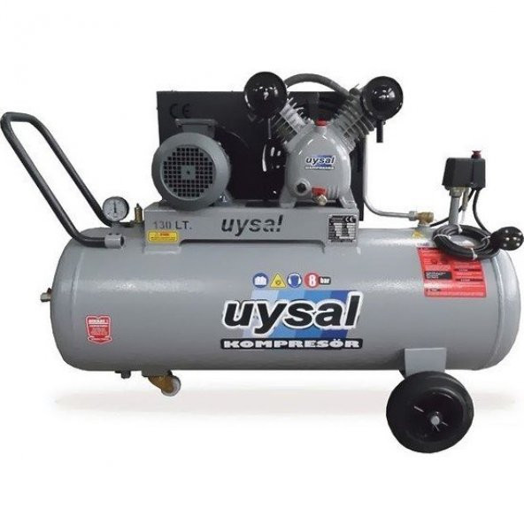 Uysal P13-200M 8 Bar 200 Litre 3 HP Pistonlu Kompresör 220 Volt 350 Lt/Dk