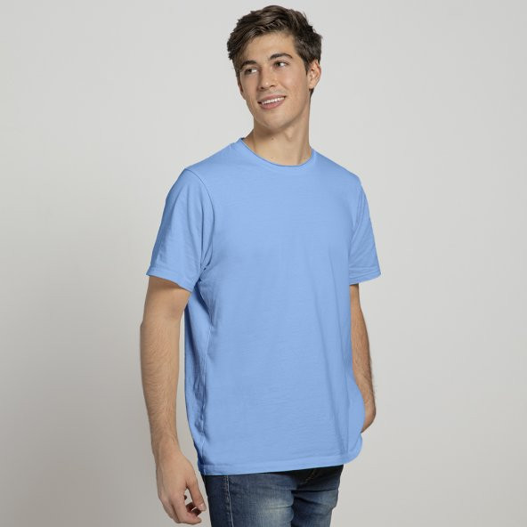 KLASİST Erkek Regular Fit Pis Yaka Mavi T-shirt Unique Series