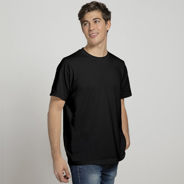 KLASİST Erkek Regular Fit Pis Yaka Siyah T-shirt Unique Series