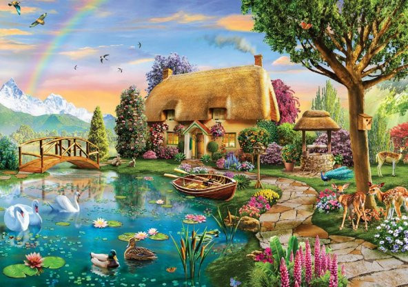 Ks Games 2000 Parça Göl Kenarındaki Çiftlik Evi Puzzle