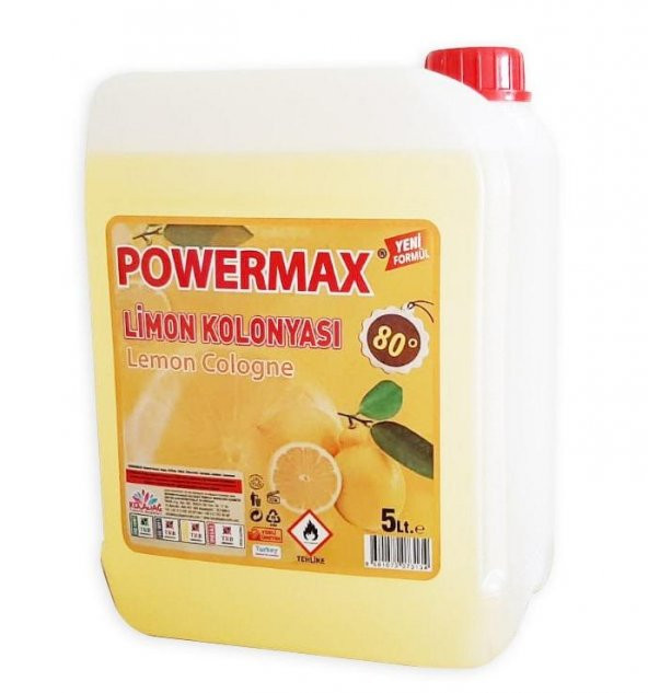 Powermax Limon Kolonyası 5Litre 80 Derece ISO9001 Belgeli