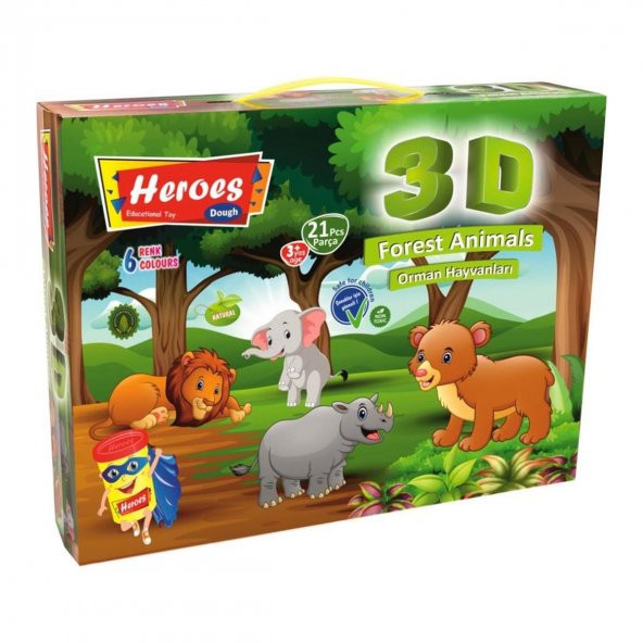 3D Orman Hayvanları Oyun Hamuru Seti