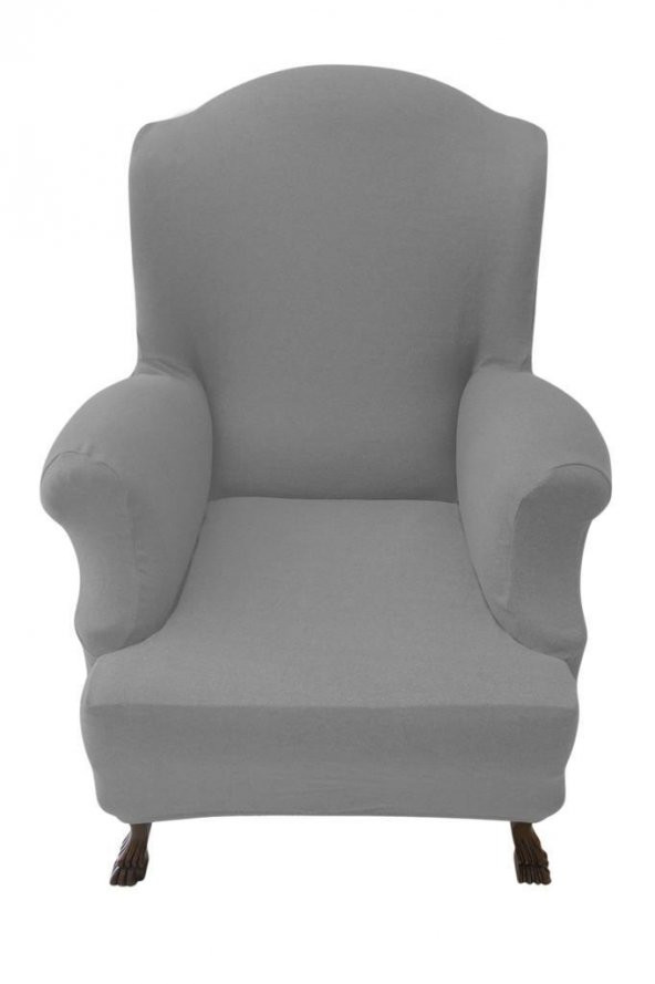 Fransız Kumaş Sultan Model Tekli Koltuk Kılıfı Gri