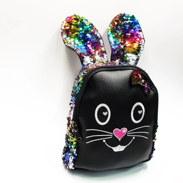 Tavşan Figürlü Gökkuşağı Renk Çocuk Sırt Çantası - 6