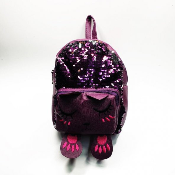 Uyuyan Kedi Figürlü Çocuk Sırt Çantası - 12