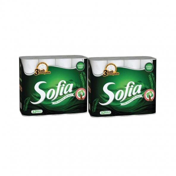 Sofia Üç Katlı Beyaz Tuvalet Kağıdı 2 x 32 Rulo