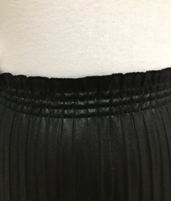 butikxxl  deri görünümlü soley pliseli beli gipe lastikli tam boy prenses etek - 8