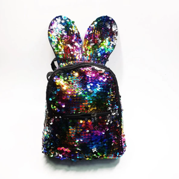Tavşan Kulaklı Gökkuşağı Renk Çocuk Sırt Çantası - 8