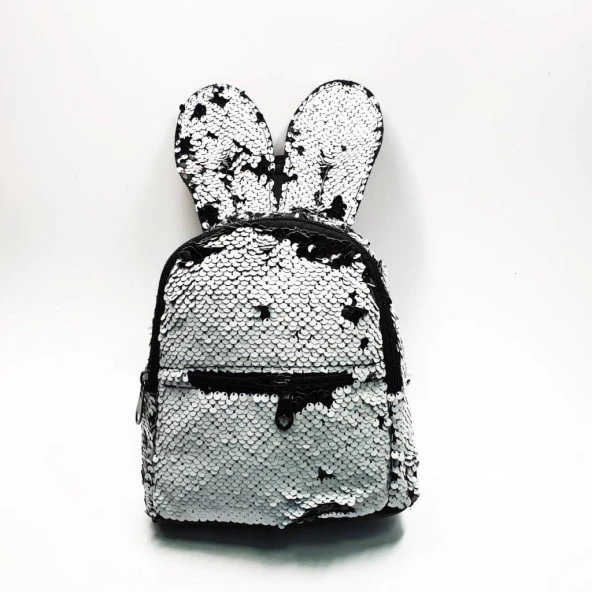 Tavşan Kulaklı Siyah Beyaz Renk Çocuk Sırt Çantası
