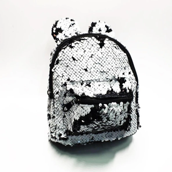 Küçük Boy Küçük Kulaklı Siyah Bayaz Renk Çocuk Sırt Çantası - 10