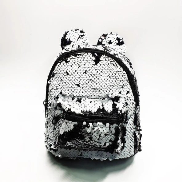 Küçük Boy Küçük Kulaklı Siyah Bayaz Renk Çocuk Sırt Çantası - 11