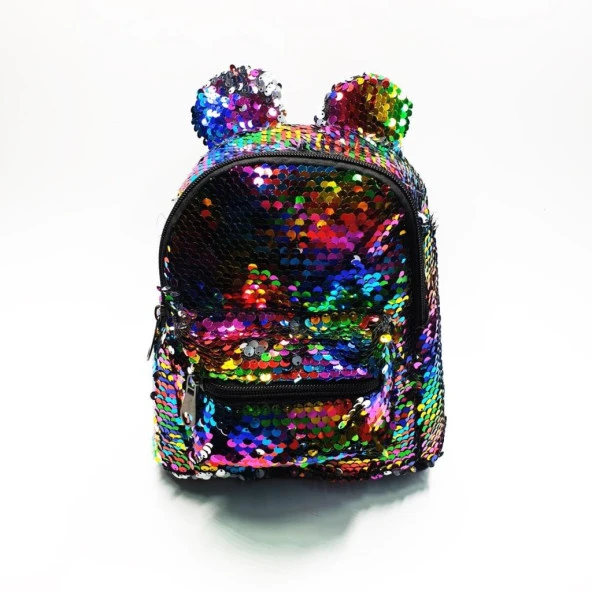 Küçük Boy Küçük Kulaklı Gökkuşağı Renk Çocuk Sırt Çantası - 8