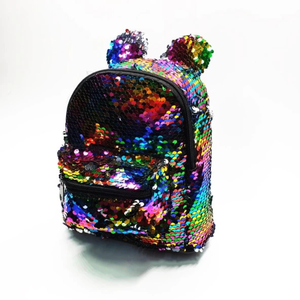 Küçük Boy Küçük Kulaklı Gökkuşağı Renk Çocuk Sırt Çantası - 9