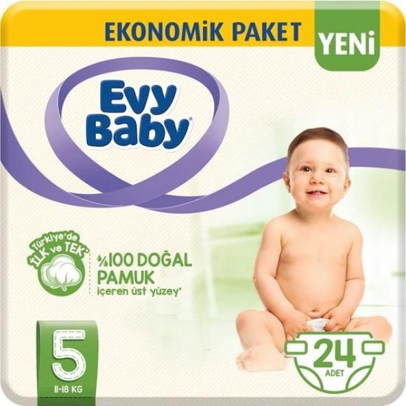 Evy Baby Bebek Bezi 5 Beden Junior 24 Adet (Yeni)