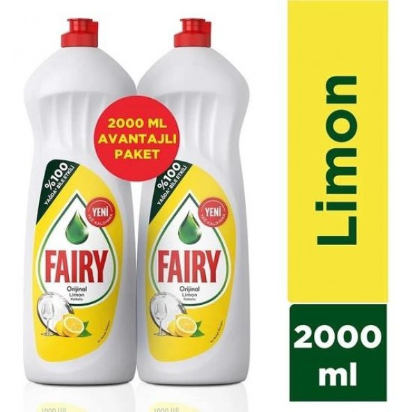 Fairy 2000 ml (2 x 1000 ml) Fırsat Paketi Sıvı Bulaşık Deterjanı