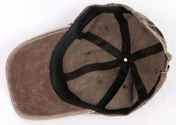 Beyzbol Şapkası 100 Pamuk Düz Eskitme - Yeni Sezon – Son Trend - Kahverengi - 2