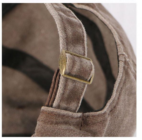 Beyzbol Şapkası 100 Pamuk Düz Eskitme - Yeni Sezon – Son Trend - Kahverengi - 3