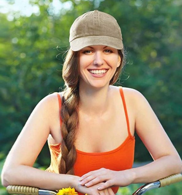 Beyzbol Şapkası 100 Pamuk Düz Eskitme - Yeni Sezon – Son Trend - Kahverengi - 4