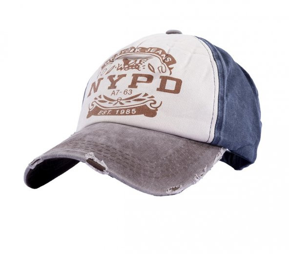 Perlotus NYPD Logolu New York Eskitme Spor Kep Şapka Kahverengi